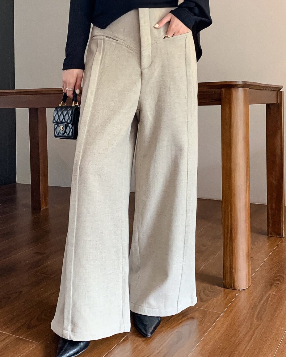 ウールデザインフレアパンツ〈3color〉 - ivonir