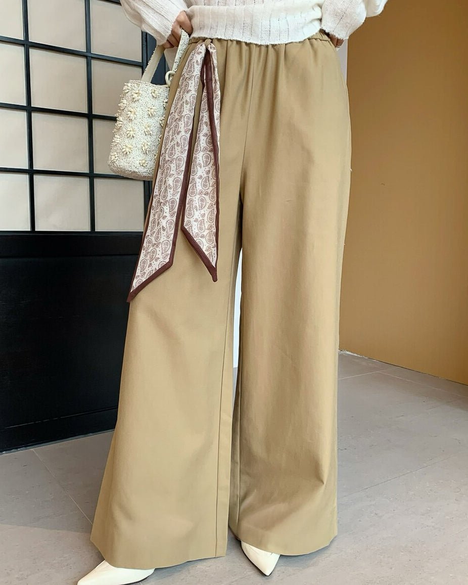 スカーフ付きフレアパンツ〈3color〉 - ivonir