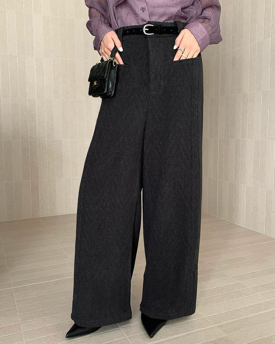 ウールデザインフレアパンツ〈3color〉 - ivonir