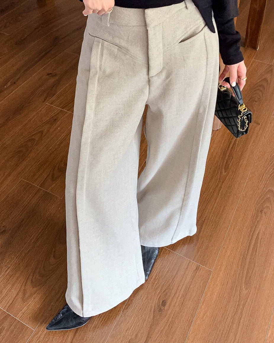 ウールデザインフレアパンツ〈3color〉 - ivonir