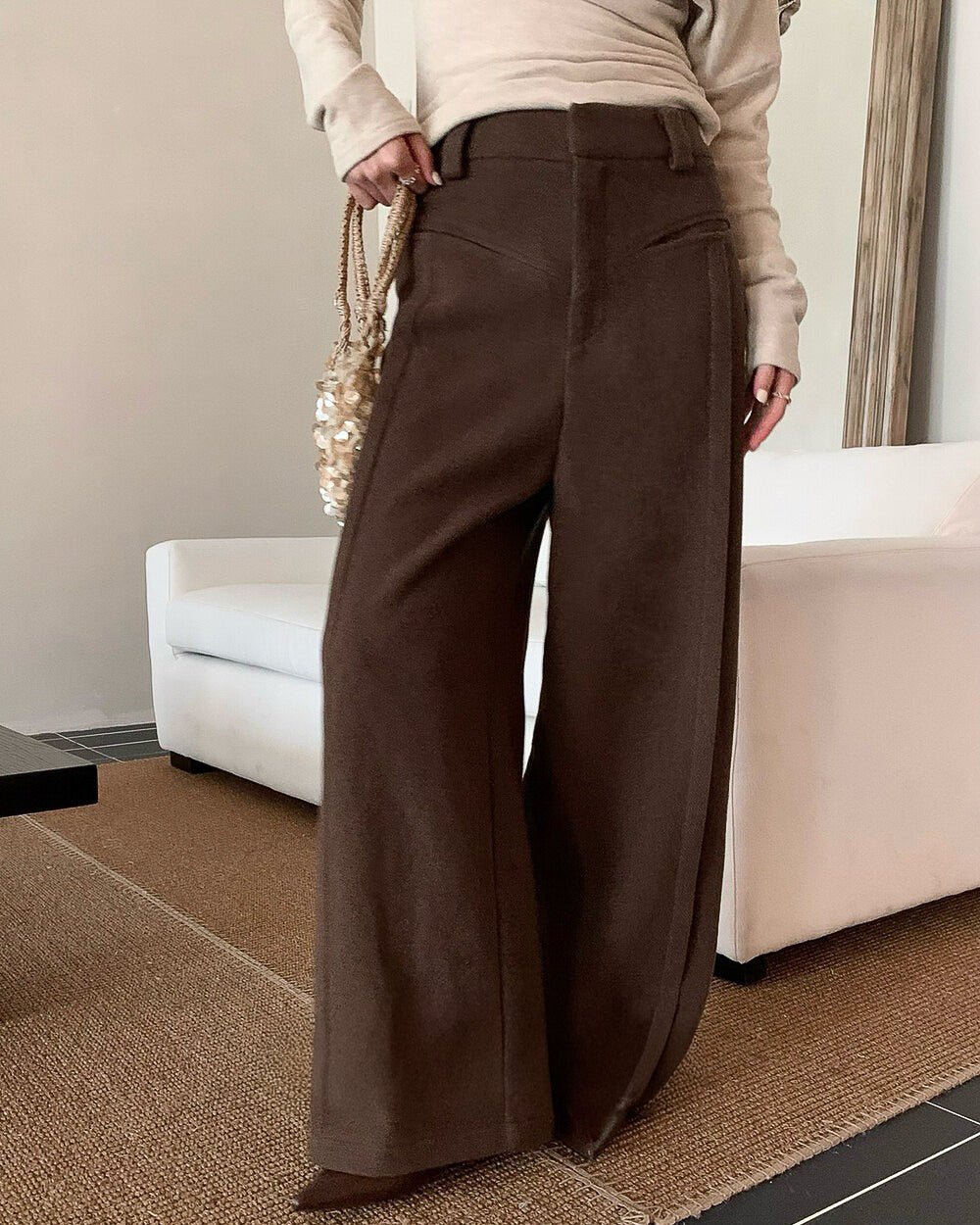 ウールデザインフレアパンツ〈3color〉 - ivonir