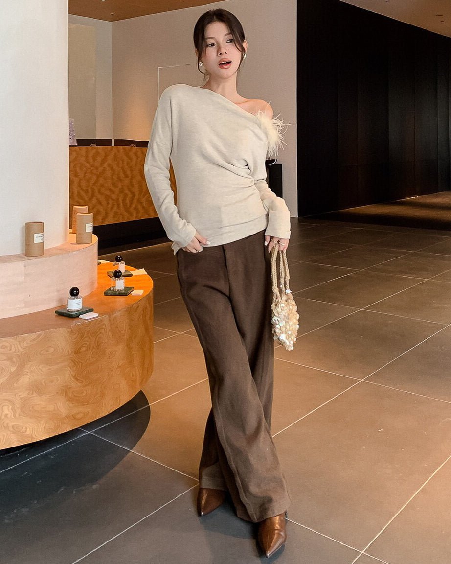 ウールデザインフレアパンツ〈3color〉 - ivonir