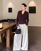 ウールデザインフレアパンツ〈3color〉 - ivonir