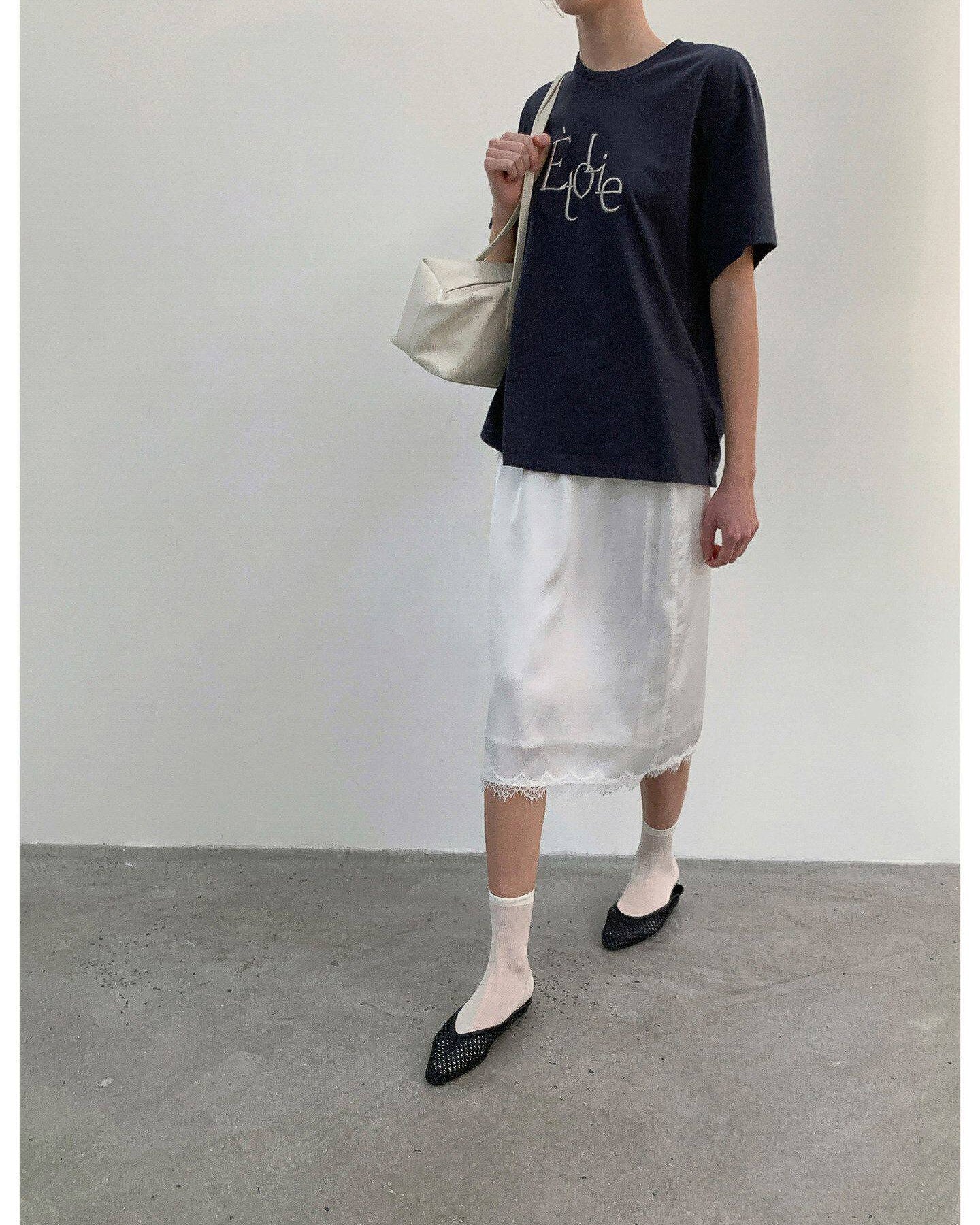 -ETOLIE-エンブロイダリー・フレンチTシャツ