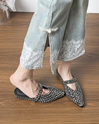 クリスタルビジュー ポインテッドミュール