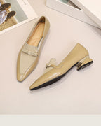 コンビネーション ポインテッドトゥ ローファー【本革】