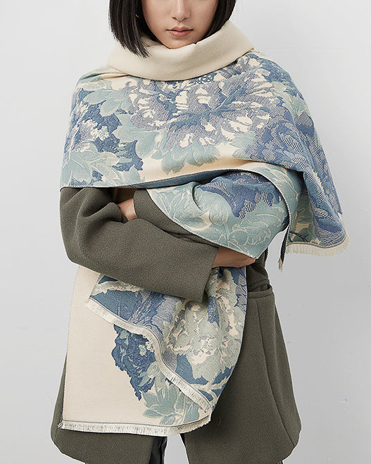 -blue flower- 大判アートストール 〜凛としたうつくしさ〜