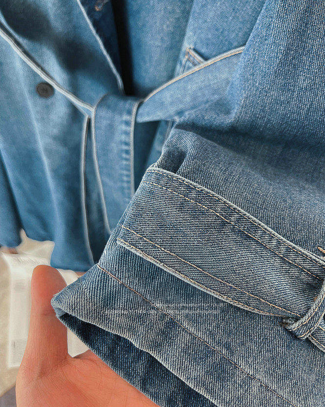 デニム ロングトレンチコート〜洗練されたシルエット〜