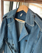 デニム ロングトレンチコート〜洗練されたシルエット〜