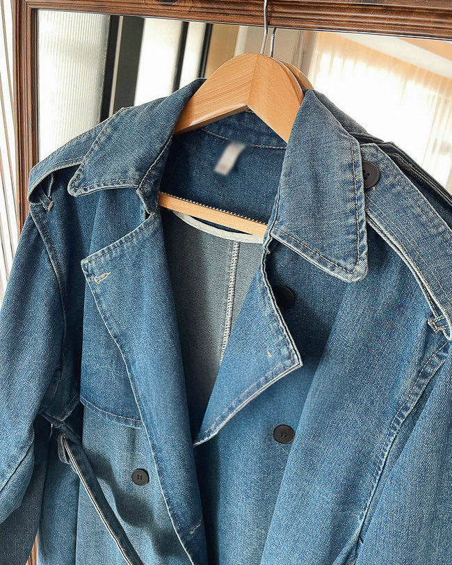 デニム ロングトレンチコート〜洗練されたシルエット〜