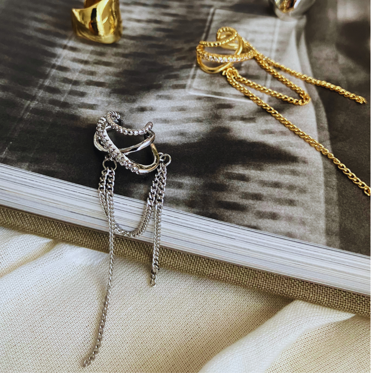 chain drop earcuff