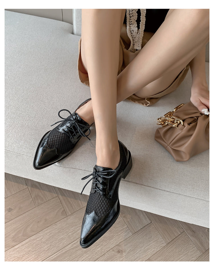 ★メッシュ レースアップ シューズ〈black〉