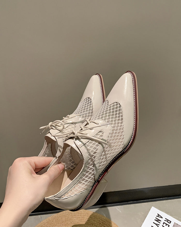 ★メッシュ レースアップ シューズ〈white〉