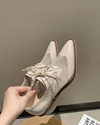 ★メッシュ レースアップ シューズ〈white〉