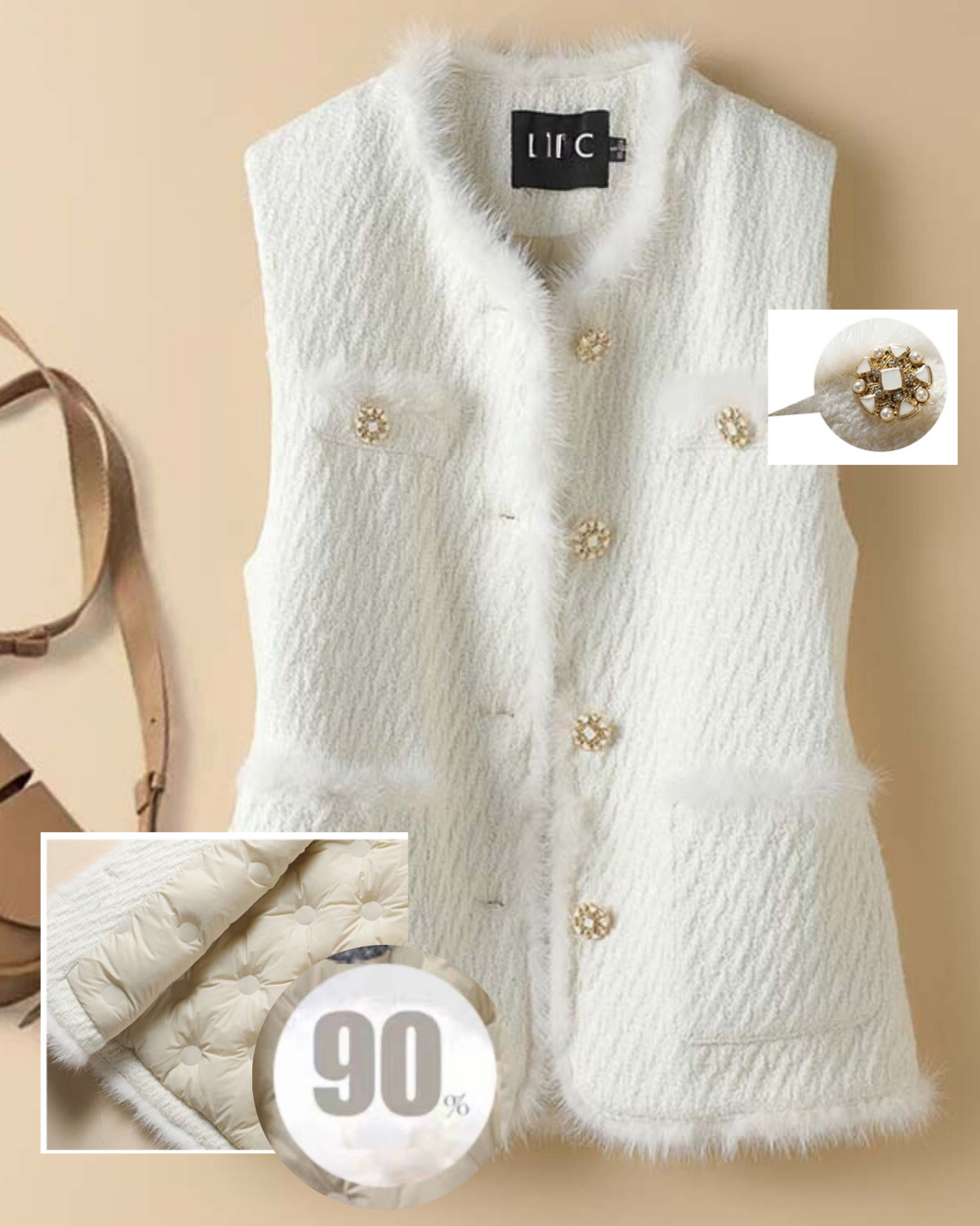 エレガント ダウンベスト〜上品な華やかさ〜