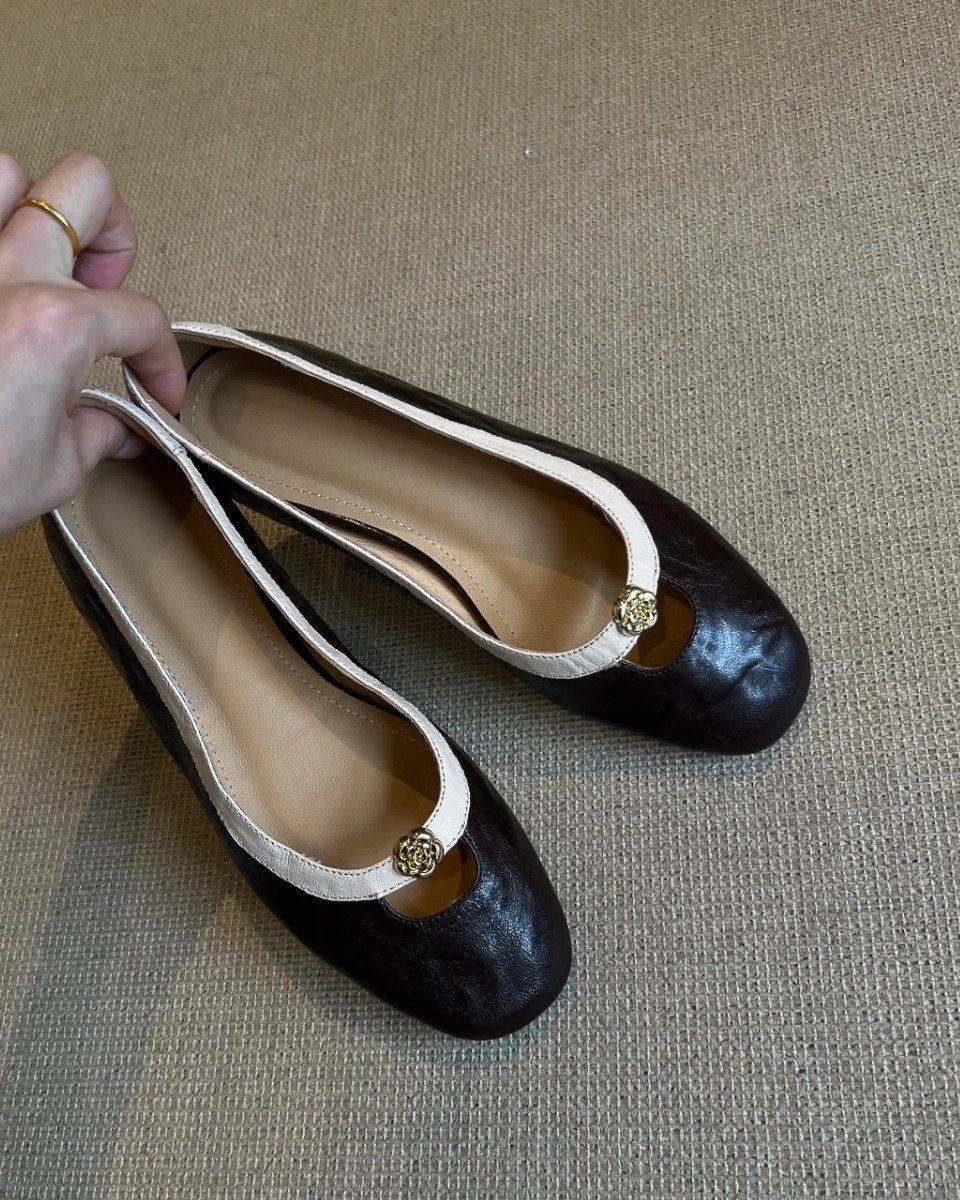 カメリア ローヒールパンプス