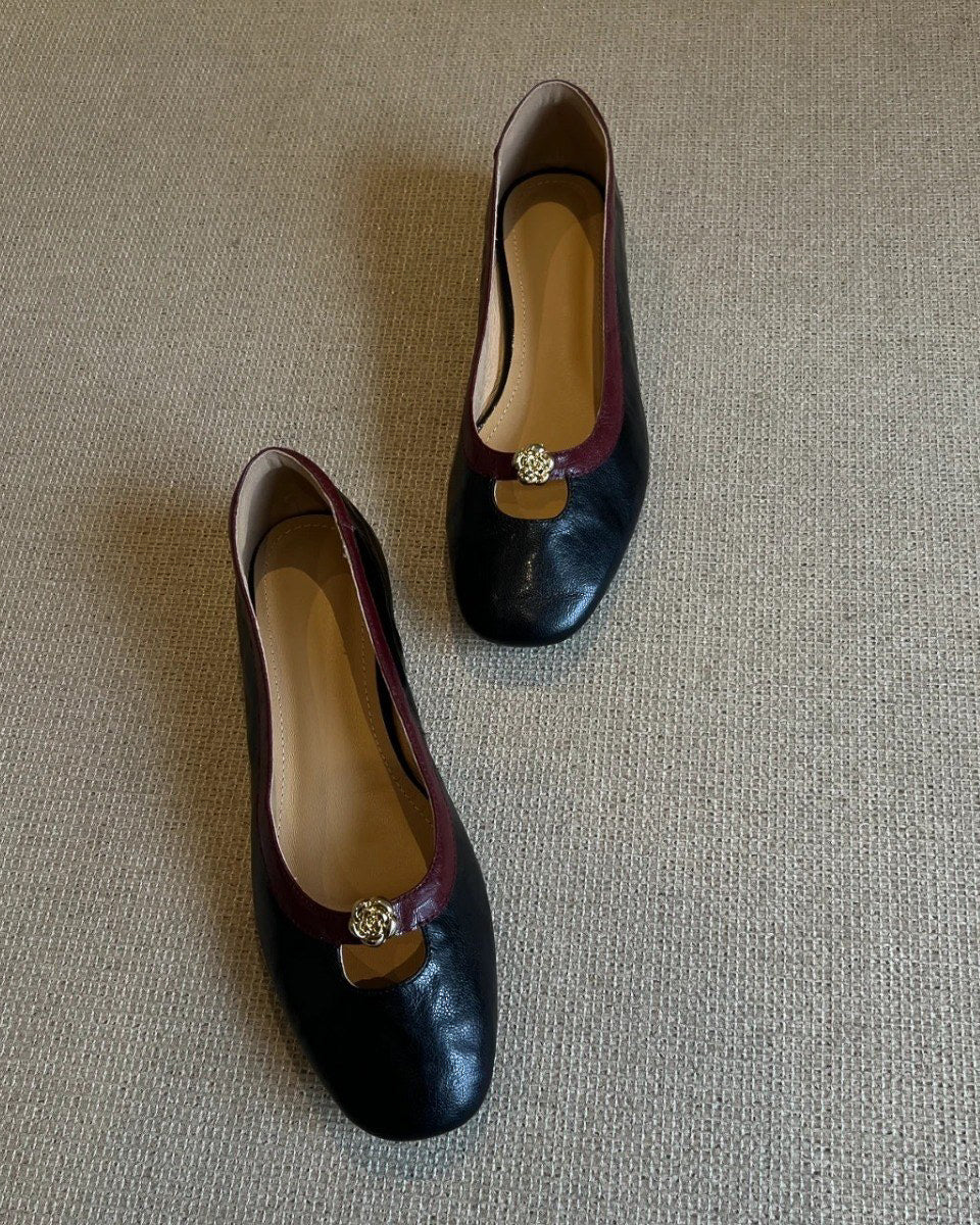 カメリア ローヒールパンプス