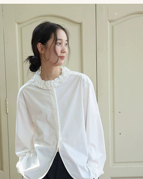 フリルカラー ロマンティックブラウス