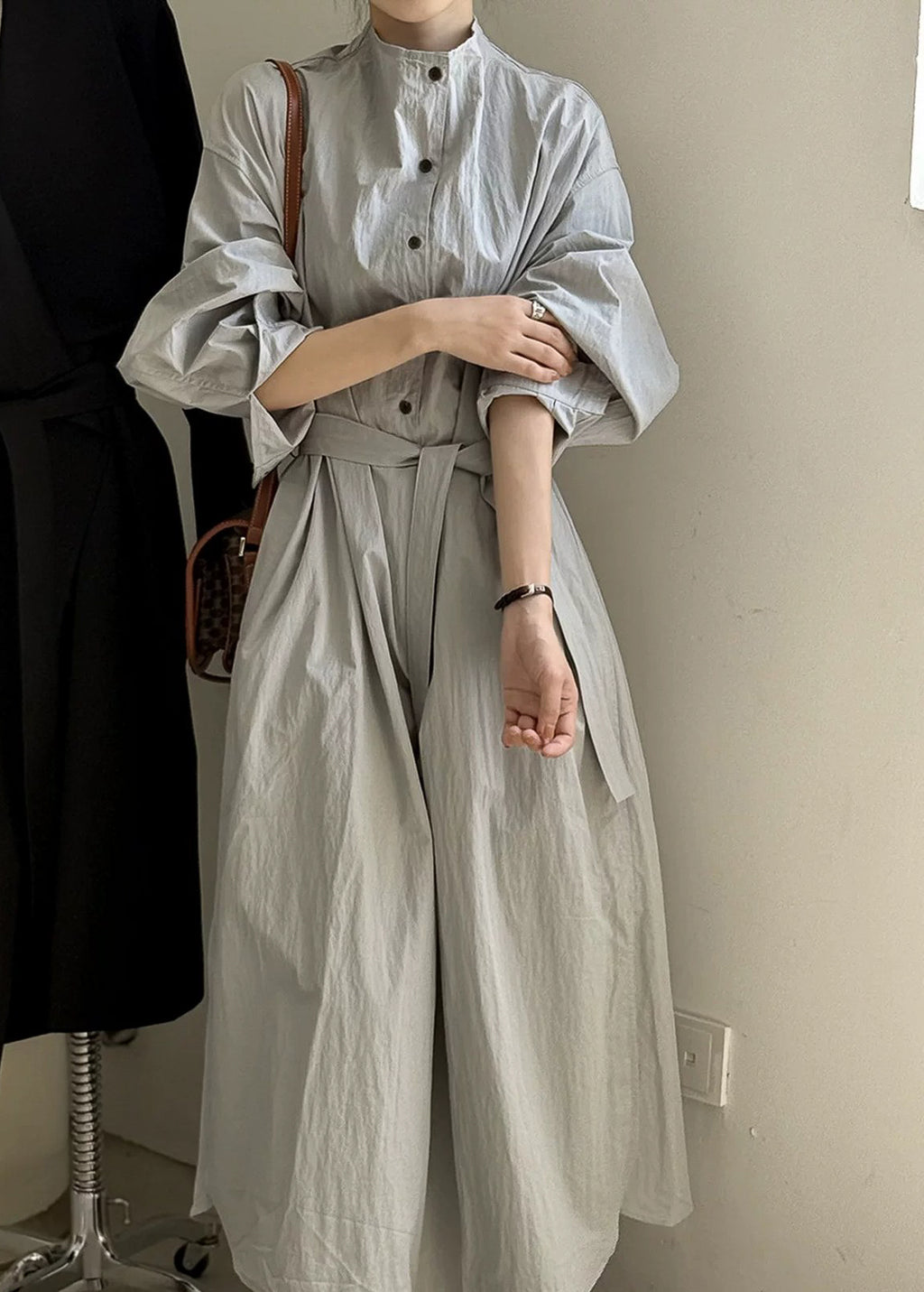タイウエスト シャツワンピース