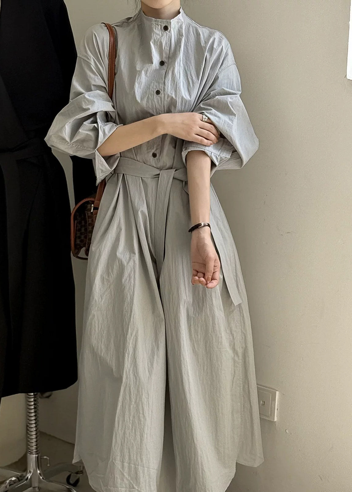 タイウエスト シャツワンピース
