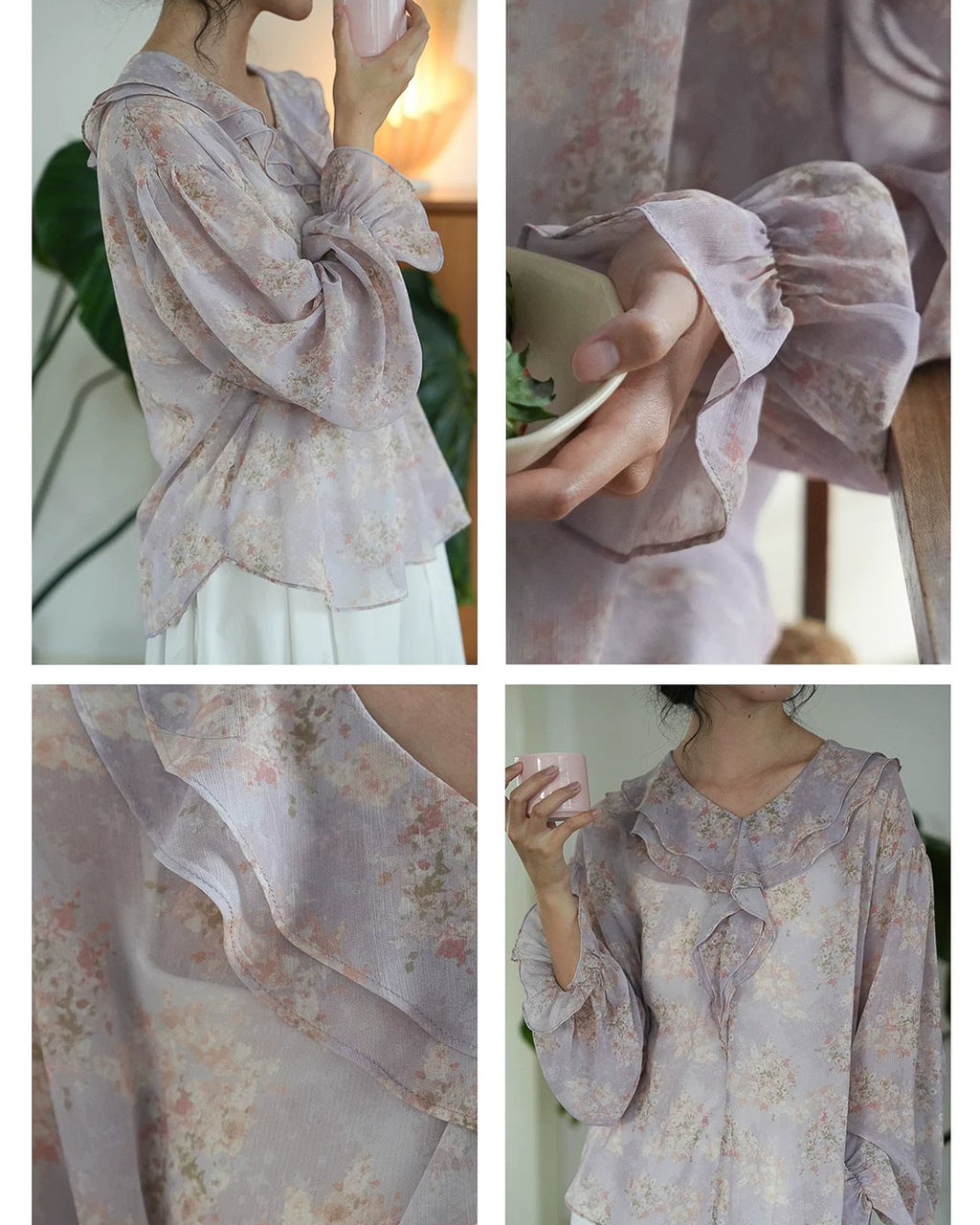 ヒヤシンス シフォンブラウス