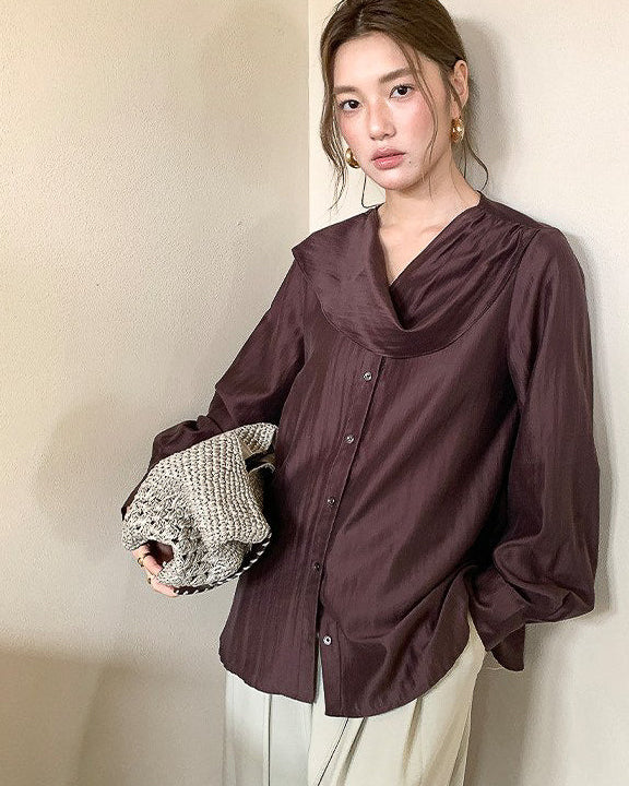 シアー ハイネックシャツ