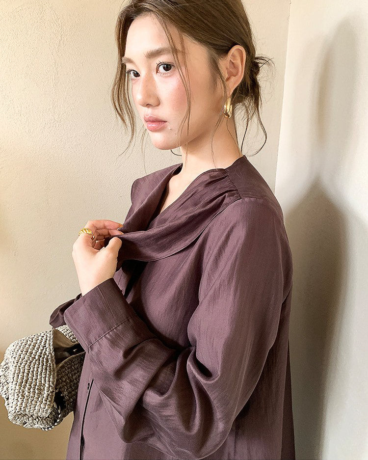 シアー ハイネックシャツ
