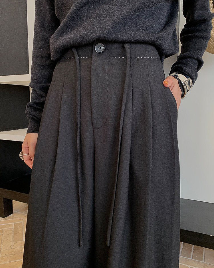 ドレープ タックワイドパンツ
