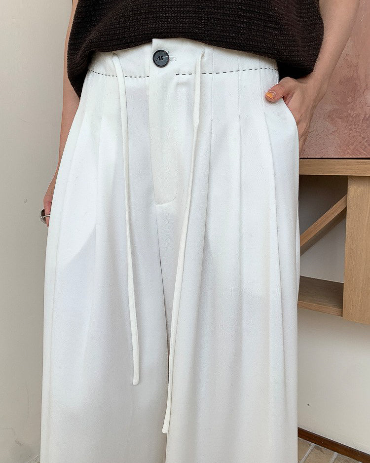 ドレープ タックワイドパンツ