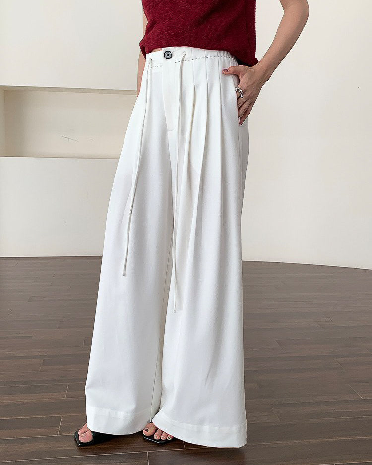 ドレープ タックワイドパンツ