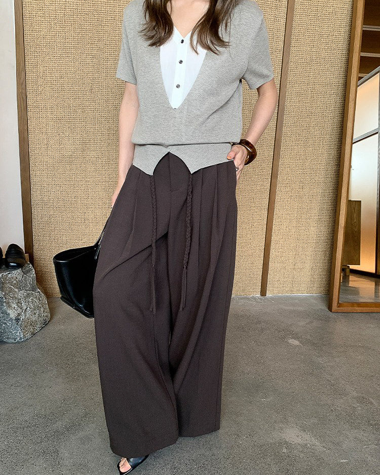 ツイストニット ワイドパンツ