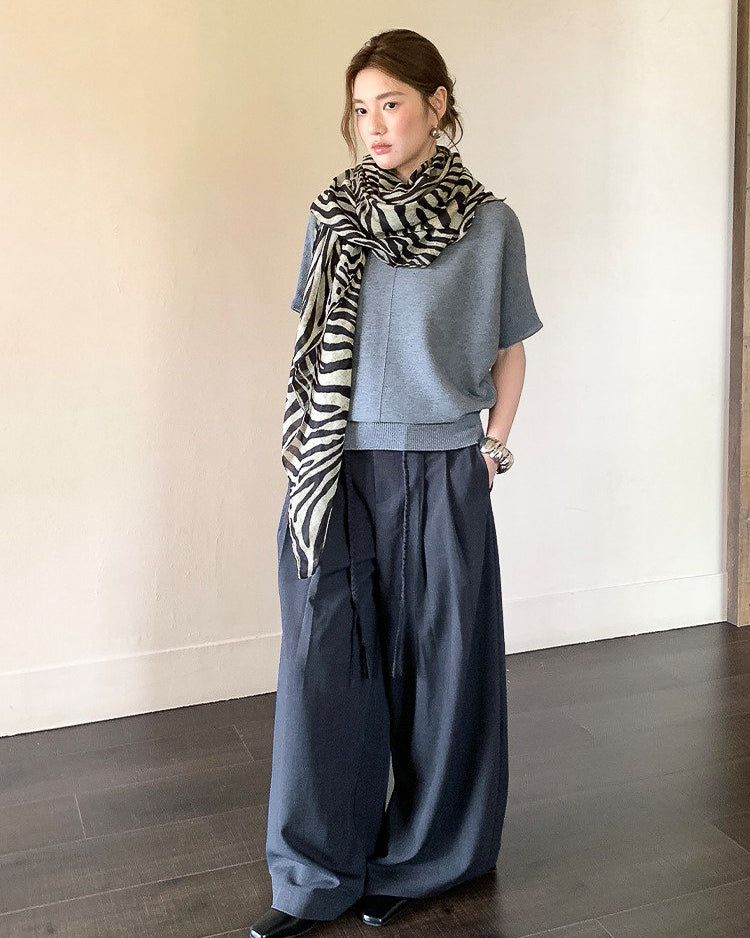 ツイストニット ワイドパンツ