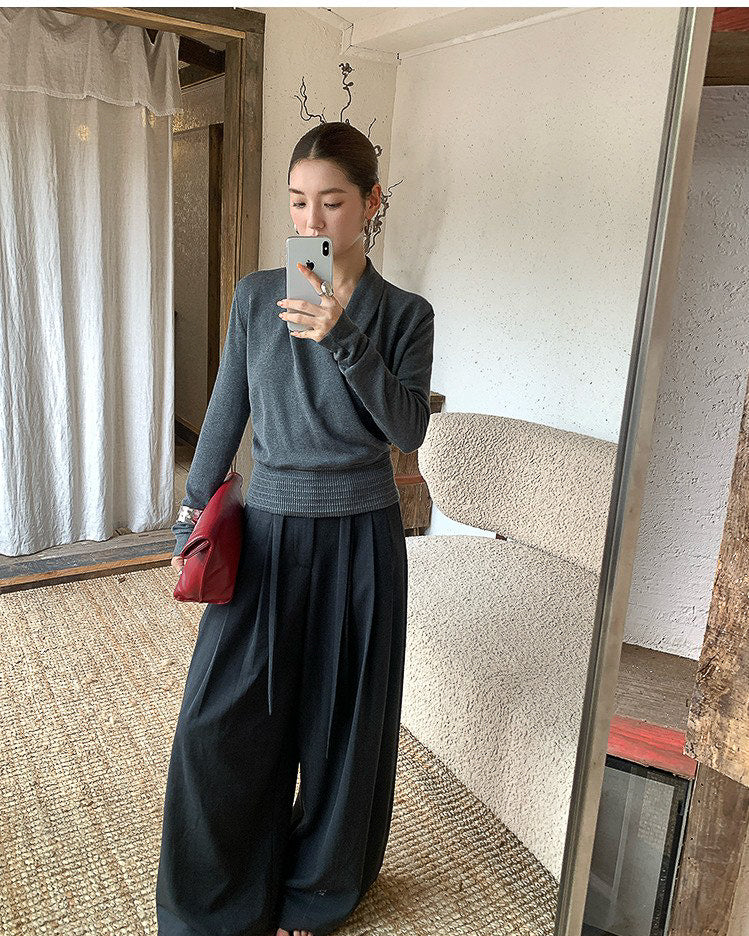カシュクール Vネックニット