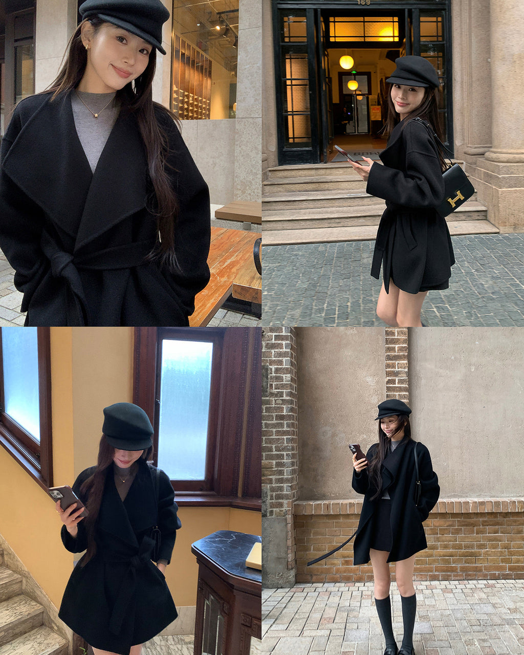 クラシカル ワイドラペルベルテッドコート