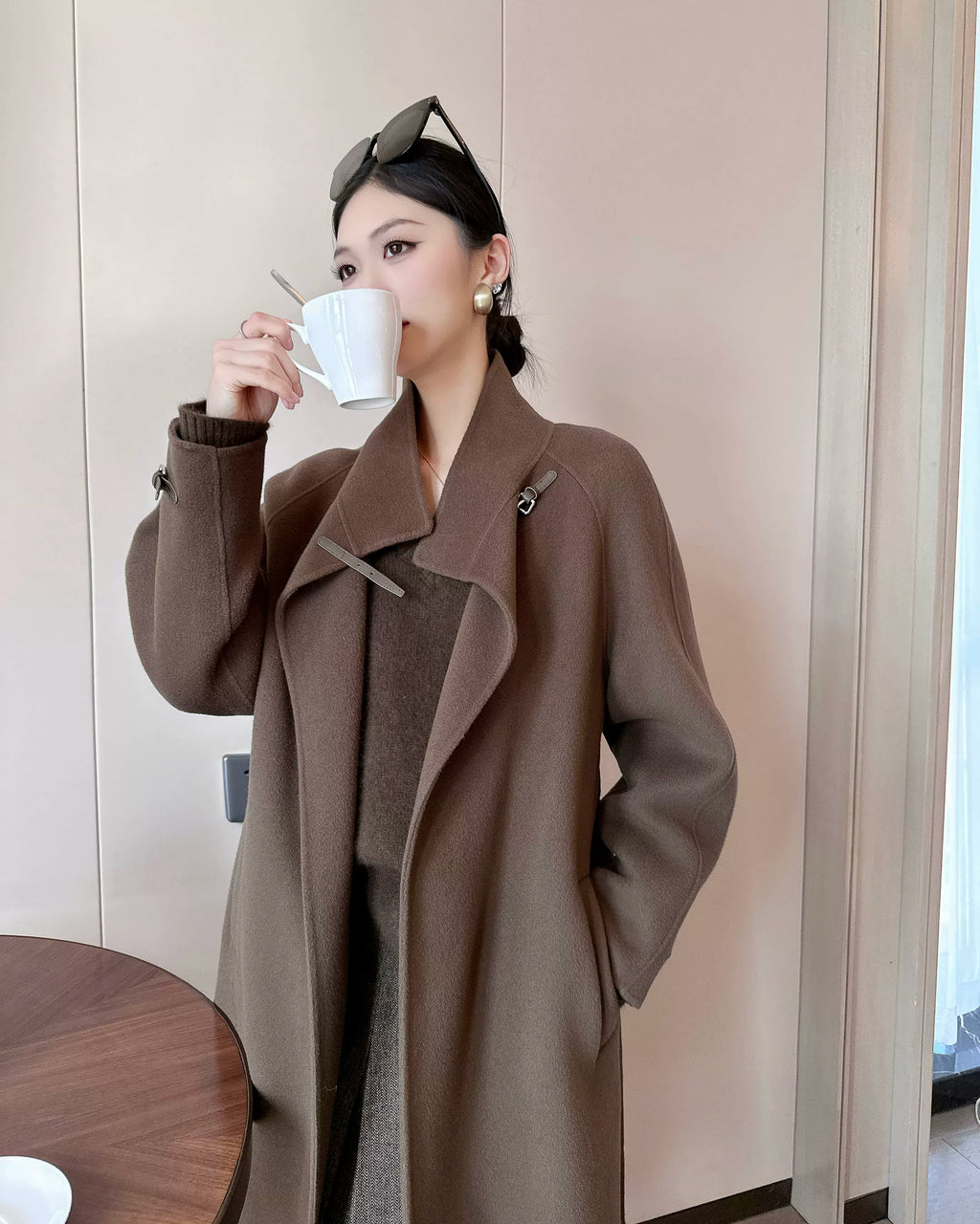 クラシカル バックルスタンドカラーコート