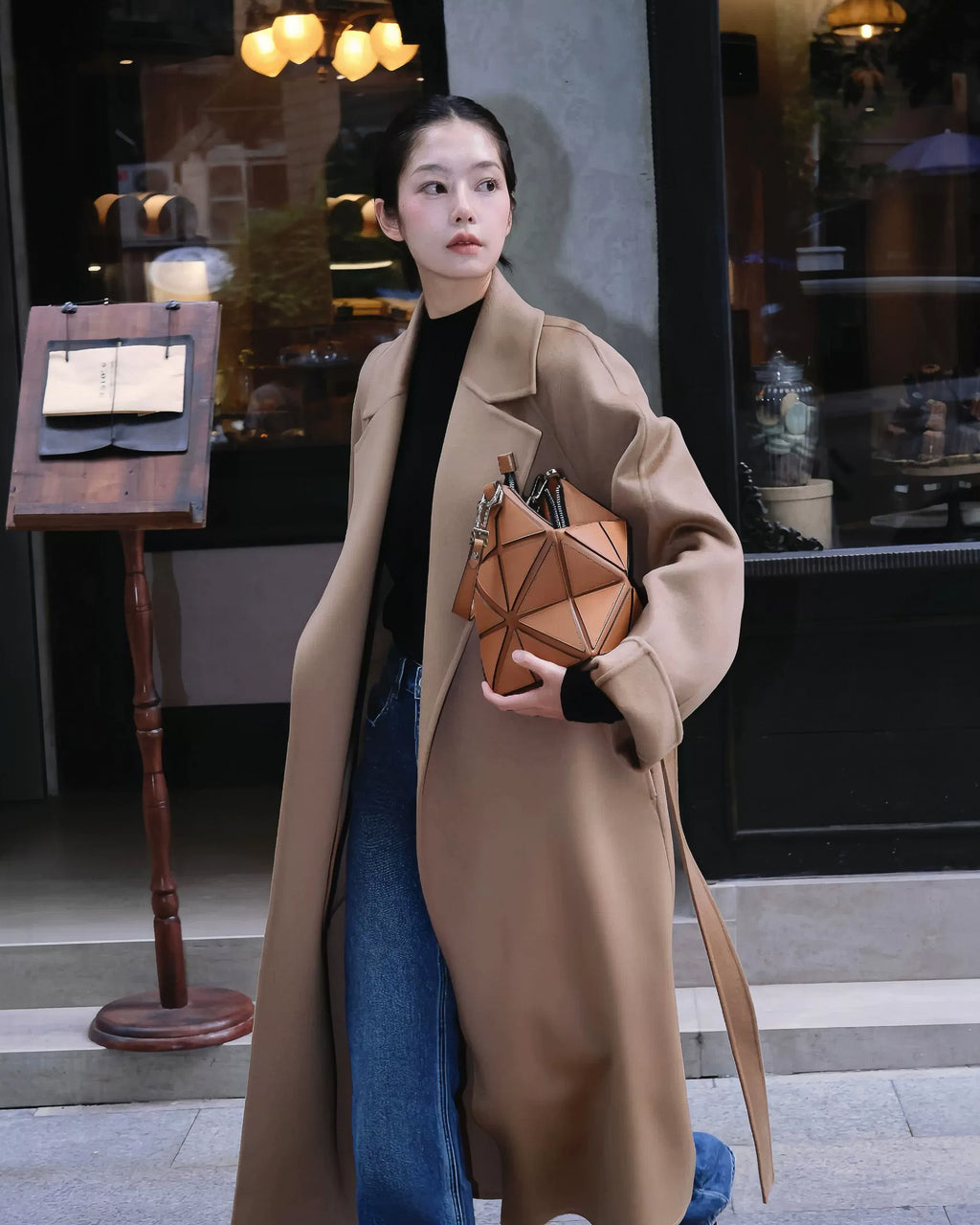 リラクシー ドレープカラーウールコート
