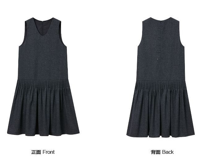 切り替えプリーツ ノースリーブワンピース