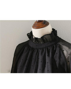 -Pois- シアーチュール スタンドカラーブラウス