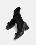 -ruban- グリッター切り替え ソックスブーツ