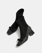 -ruban- グリッター切り替え ソックスブーツ