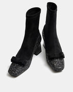 -ruban- グリッター切り替え ソックスブーツ