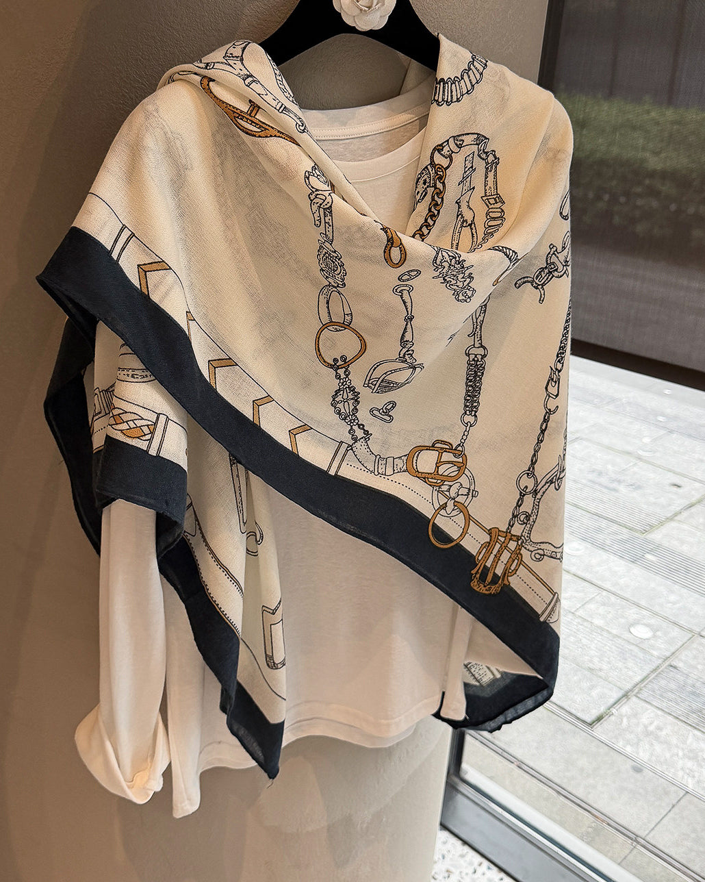-carré- シアーシフォン 大判スカーフ