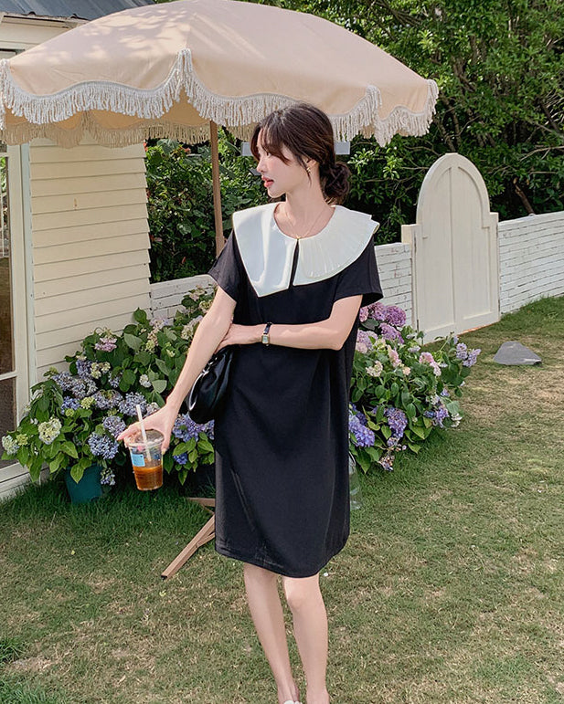 アシンメトリー ブラックワンピース