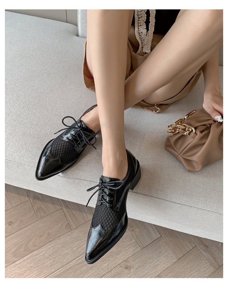 メッシュ レースアップ シューズ〈black〉 - ivonir