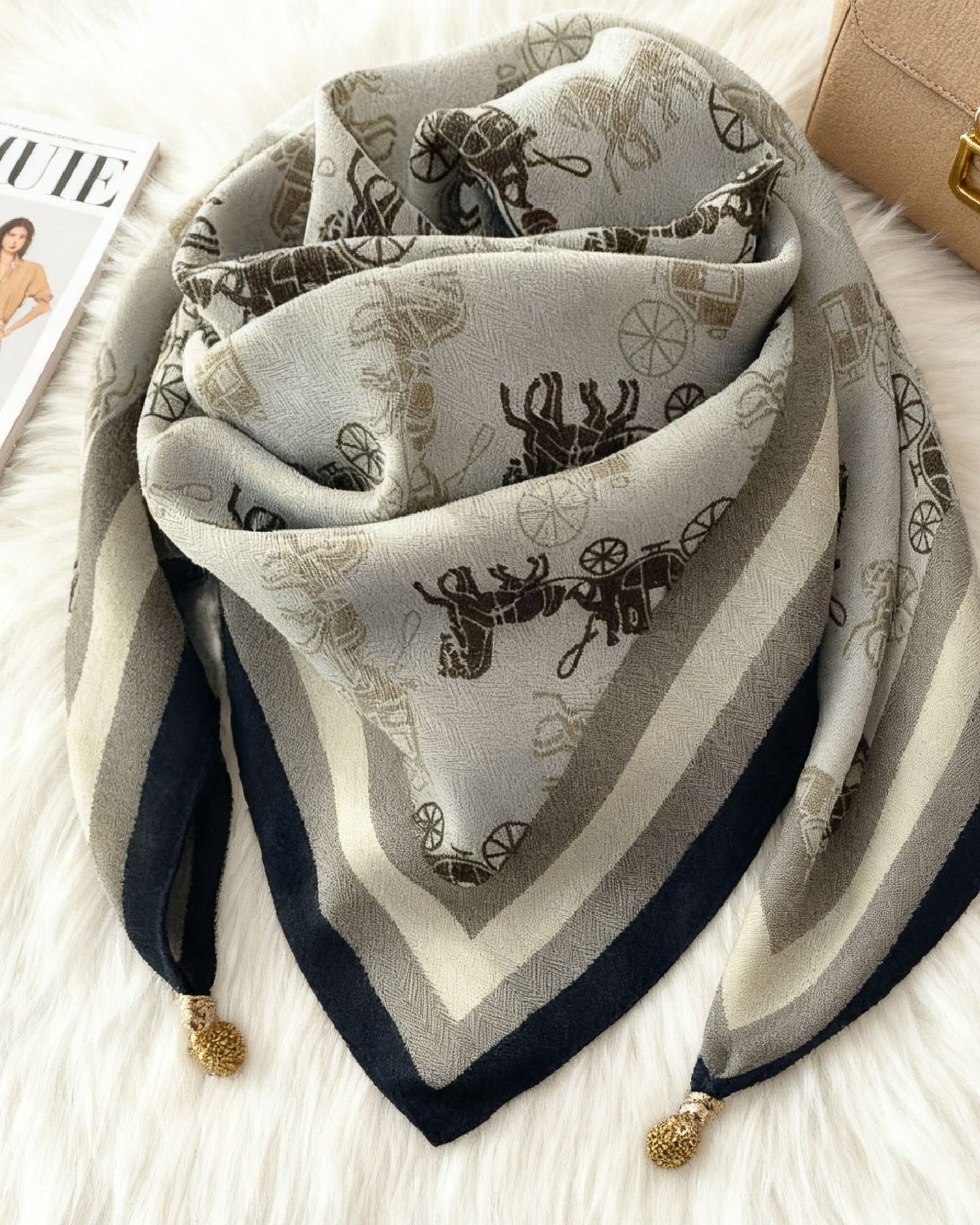 ラグジュアリー 大判スカーフ=classic= - ivonir