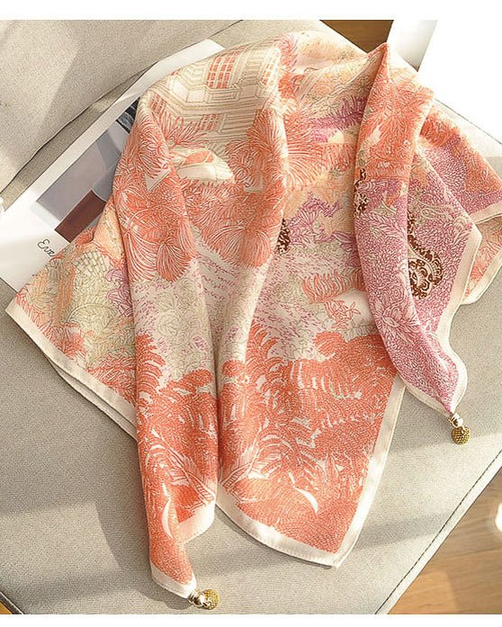 ラグジュアリー 大判スカーフ=HANABI= - ivonir