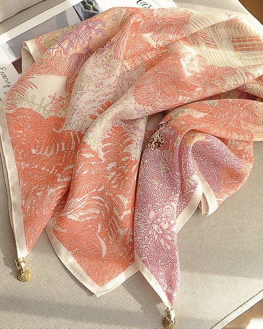 ラグジュアリー 大判スカーフ=HANABI= - ivonir