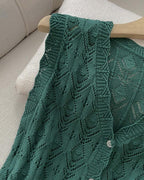 【セットアップ】クロシェ編みニットセット-green-