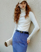 タートルネックデザイントップス - ivonir