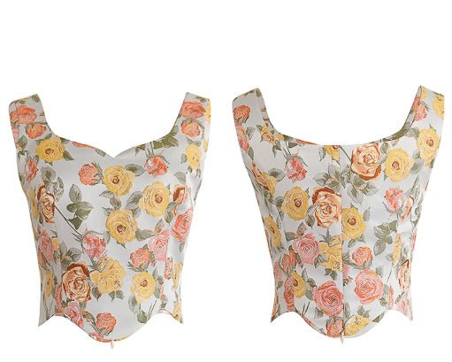 ヴィンテージ フラワーベスト - ivonir